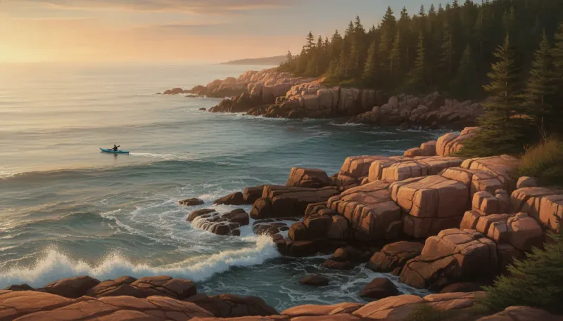 Maine paddling scene. Backdrop for the Paddling Hubs Maine outfitter directory