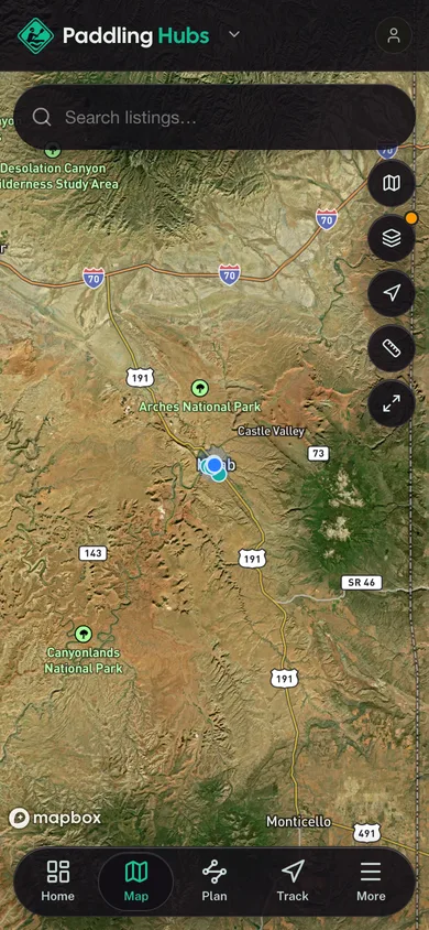 The Paddling Hubs app directory map