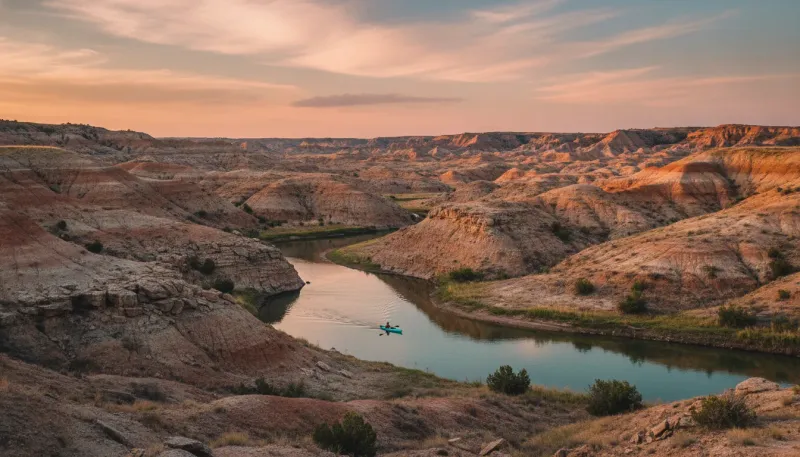 North Dakota paddling scene. Backdrop for the Paddling Hubs North Dakota outfitter directory