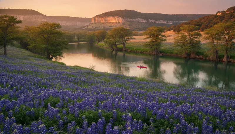Texas landscape, backdrop for the Paddling Hubs Austin directory